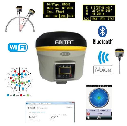 گیرنده GNSS ایستگاهی GINTEC مدل G10 عکس شماره 2