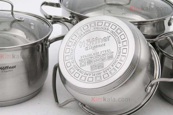 سرویس قابلمه و ماهیتابه استیل با قابلیت شعله پخش کنی اصل Hoffner عکس شماره 2
