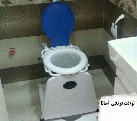 فروش توالت فرنگی دیواری تاشو آسانا با قیف سیلیکنی عکس شماره 2
