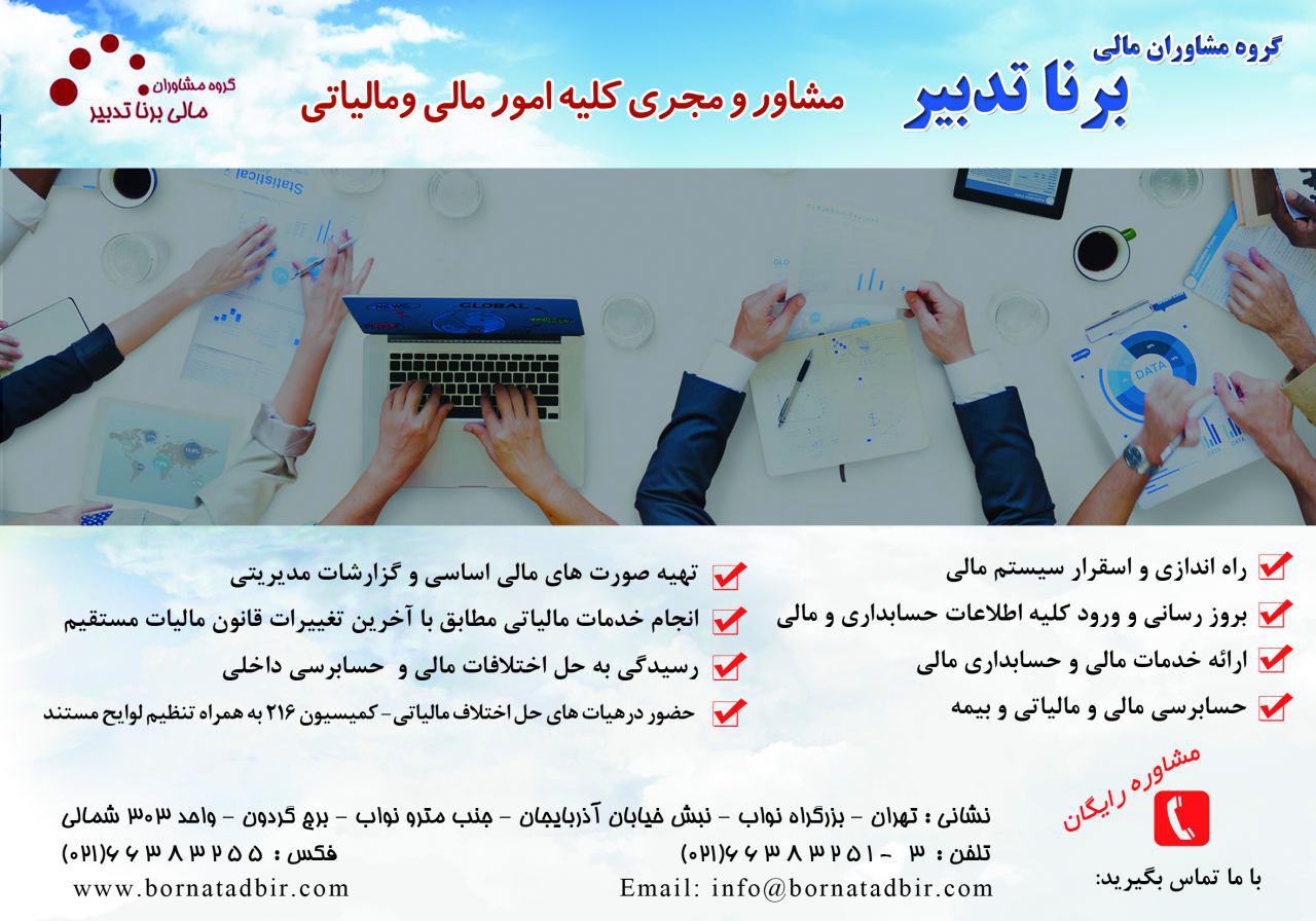گروه مشاوران مالی برنا تدبیر ارئه دهنده ی خدمات مالی و مالیاتی عکس شماره 1