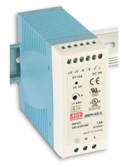 MDR-60, منبع تغذیه ریلی مینول 60 وات, MDR-60-24, منبع تغذیه ریلی مین ول 24 ولت 2.5 آمپر