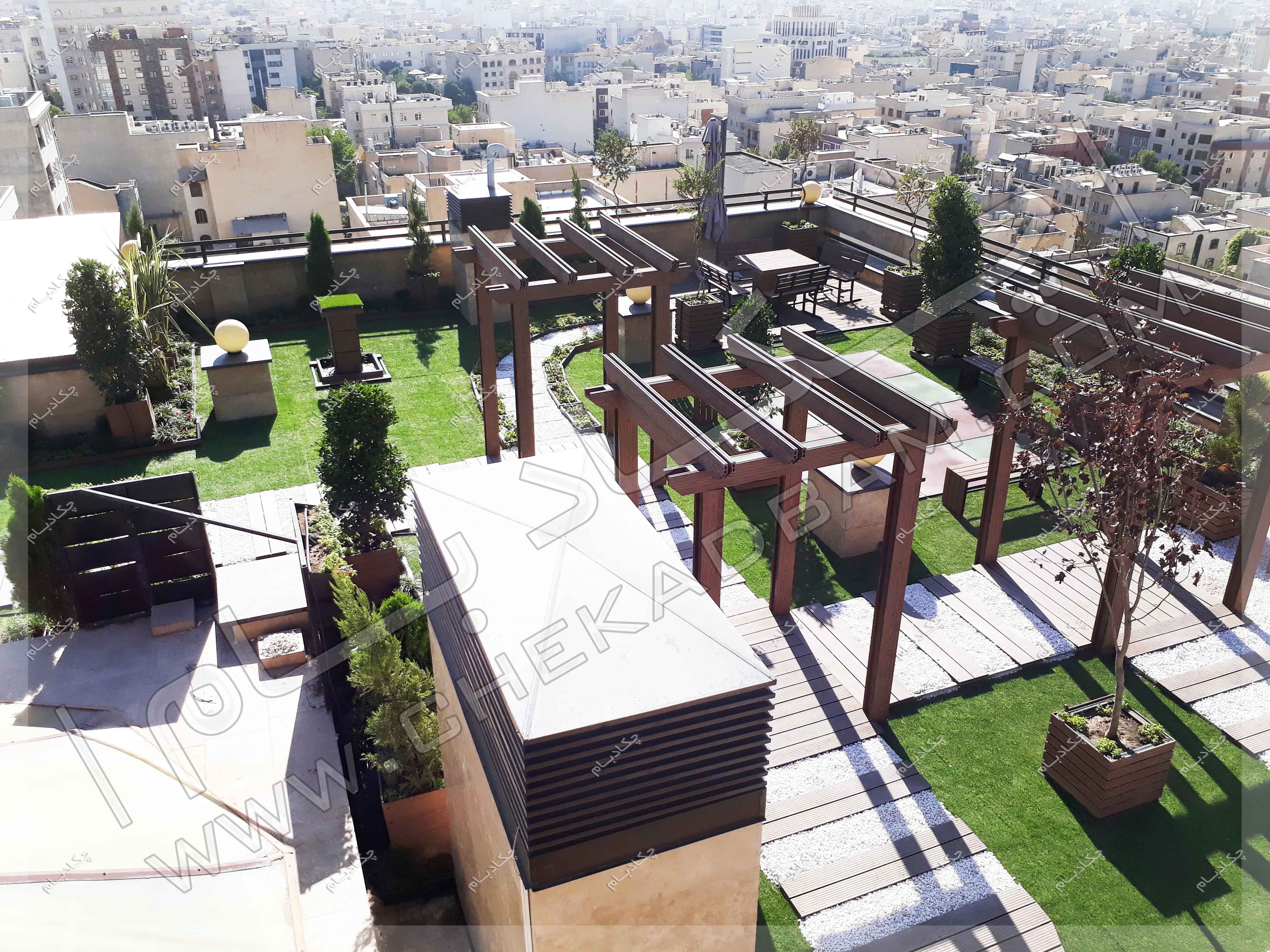 چکاد بام (بام سبز - دیوار سبز - تراس سبز - روف گاردن - محوطه سازی)