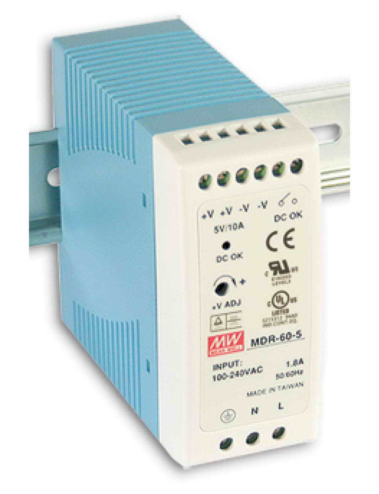 MDR-60, منبع تغذیه ریلی مینول 60 وات, MDR-60-24, منبع تغذیه ریلی مین ول 24 ولت 2.5 آمپر