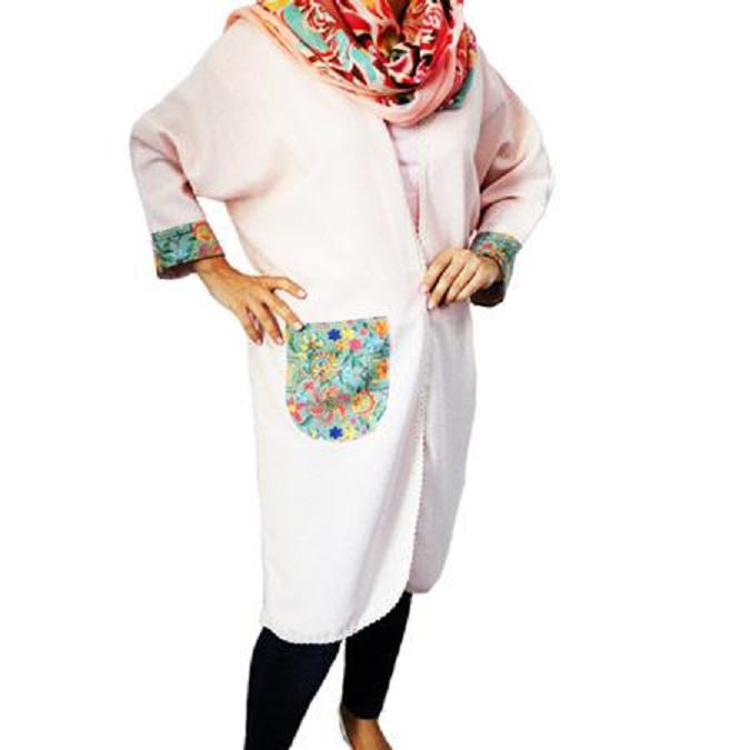 مانتو عبایی پارچه شانتون طرح سنتی(فروشگاه جهان خرید)