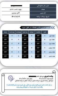 ارائه برنامه بدنسازی